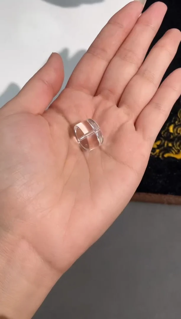 水晶手链未镶嵌8号利姆利亚白水晶面包珠单圈