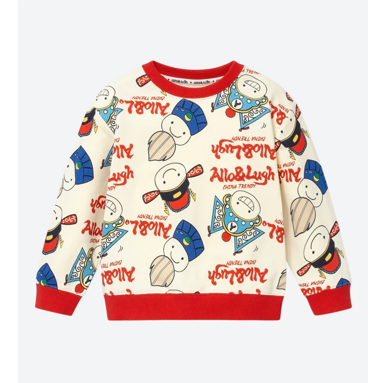 【国风系列】阿路和如春季新款男卫衣圆领宝宝卡通印花小童长袖