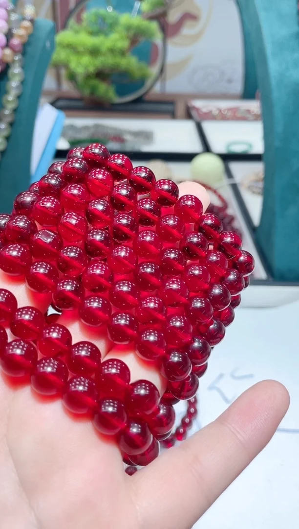 图片款  10mm酒红石榴单圈