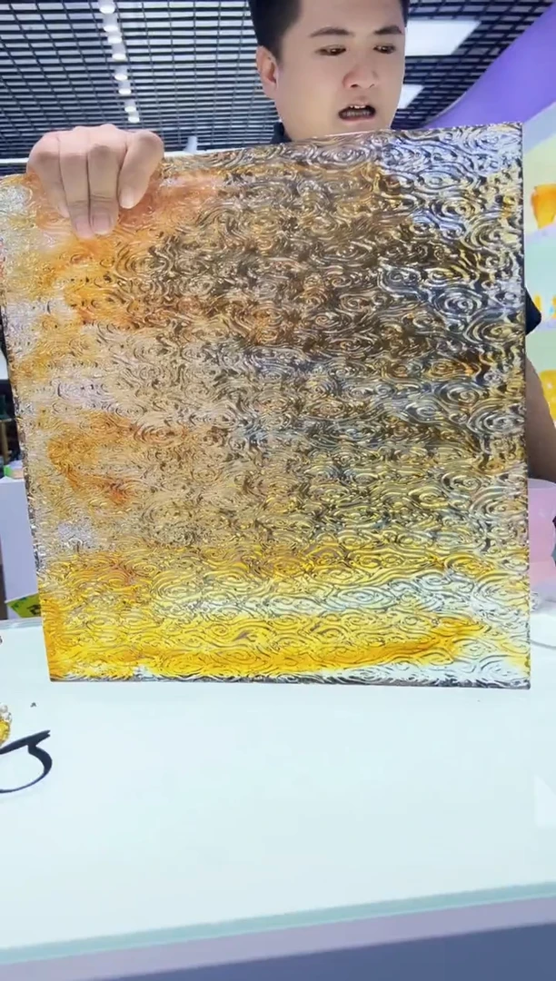 泥塑古法琉璃大茶盘摆件