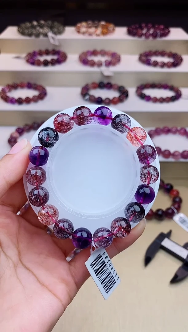 未镶嵌手串水晶黑加仑超七12m+