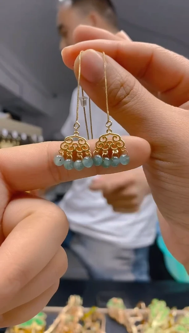 【闪购商品】翡翠耳饰合金424翡翠耳线