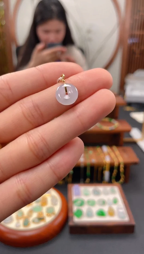 【闪购商品】翡翠吊坠(不含链)18K金镶嵌一个  JK128