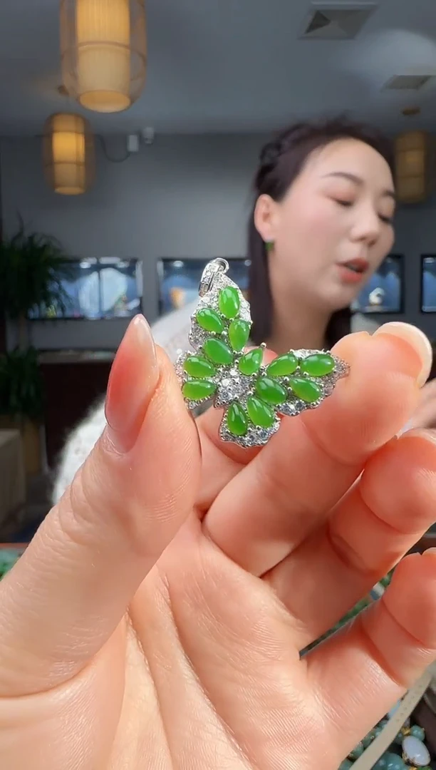 吊坠(不含链)银S925镶嵌和田玉1