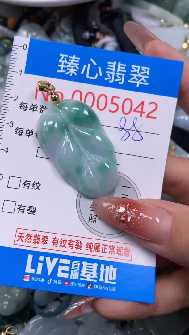 翡翠未镶嵌颈饰含绳0005042