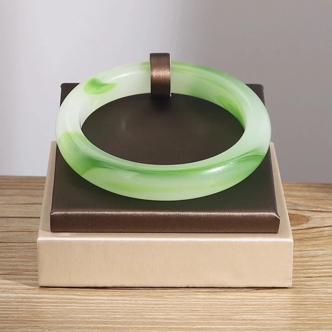 绿飘花青白绿正圈女款手镯送礼ZD0495