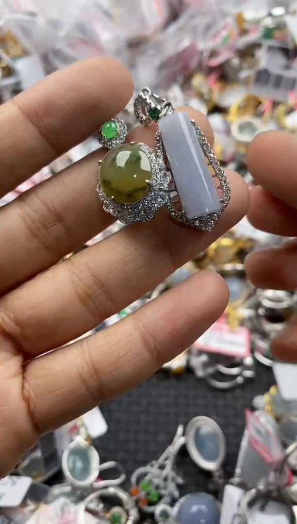 银S925镶嵌戒指翡翠888              41
