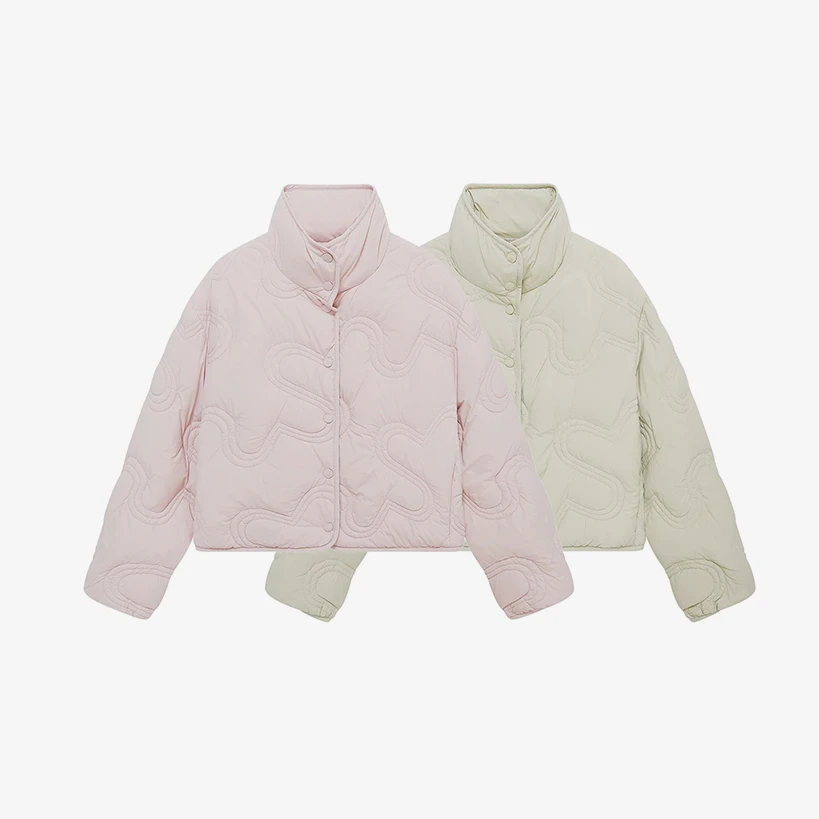 【羽绒服】2025冬季新款压线花纹短款保暖外套小个子女Z7709