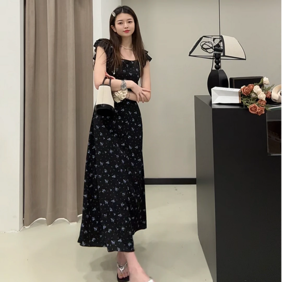 【ZMMY严选私服】夏季新款法式复古收腰显瘦甜美碎花连衣裙5060103