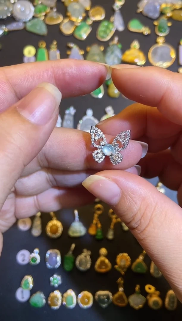 吊坠(不含链)银S925镶嵌翡翠1