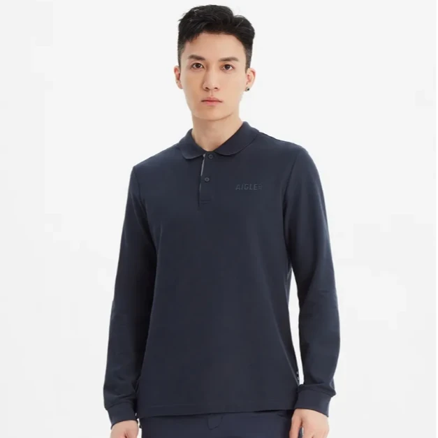 AIGLE艾高春秋DFT户外弹力速干舒适休闲长袖POLOT恤男士 AC74