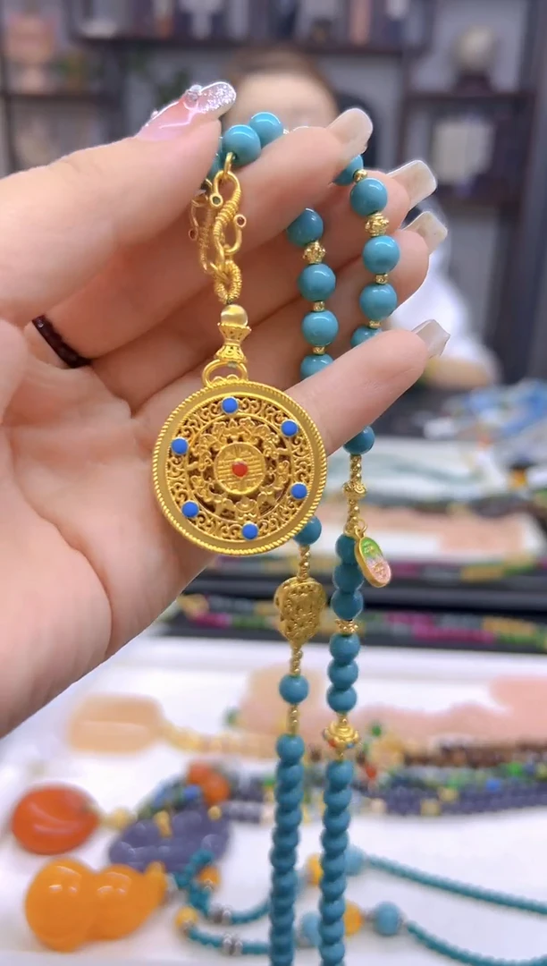 玛瑙/玉髓毛衣链银S925镀金镶嵌DIY款M737