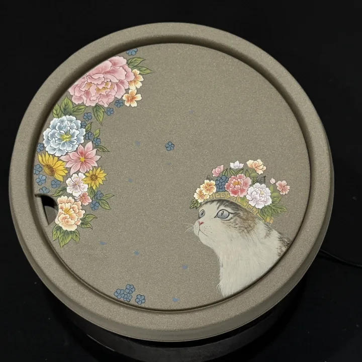 【古月壶来】L1687青段泥“花冠小主”双层储水壶承