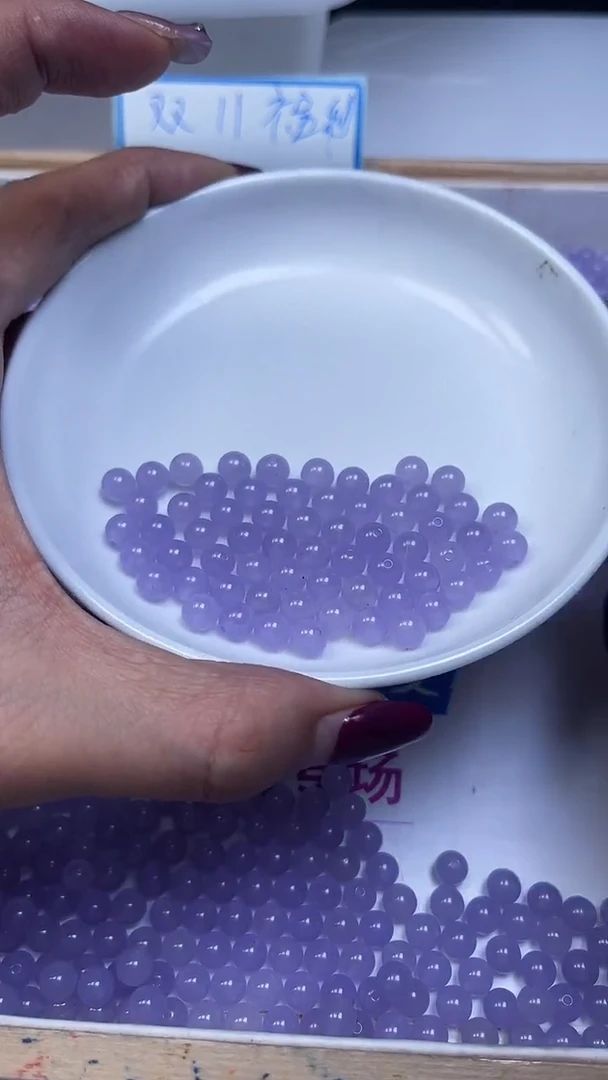 未镶嵌散珠石英质玉L443 烟 紫 玉6mm30颗6元