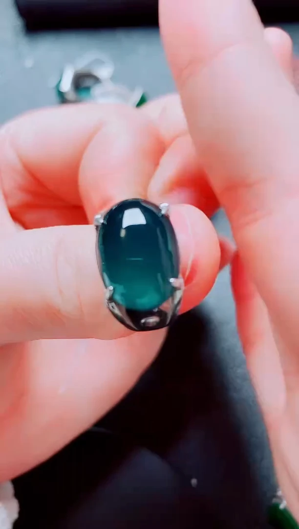 银S925镶嵌戒指翡翠111
