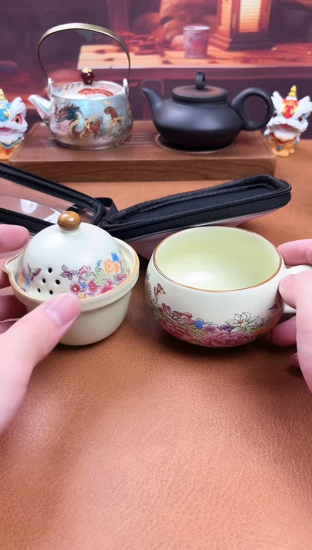 陶瓷茶具摆件旅行套组