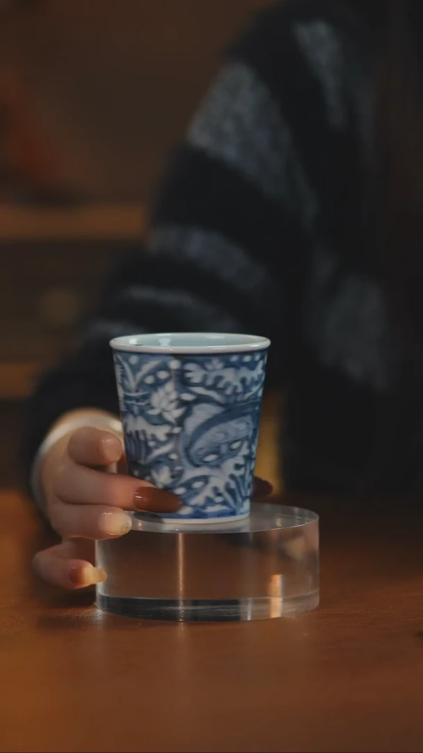 元青花鱼藻可乐杯