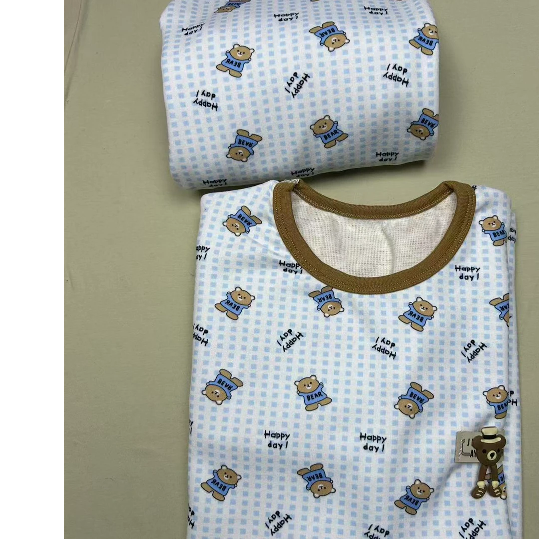 防静电卡通风保暖家居服套装宝宝家居服圆领婴儿