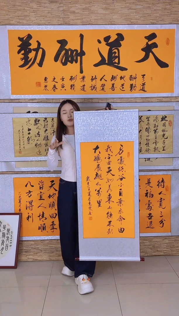 书法三尺中堂130*52cm佛黄龙纹：青云志节选