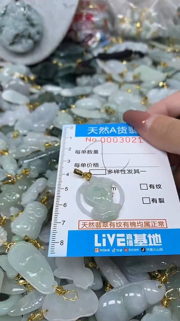 翡翠未镶嵌颈饰净货挂件-3021