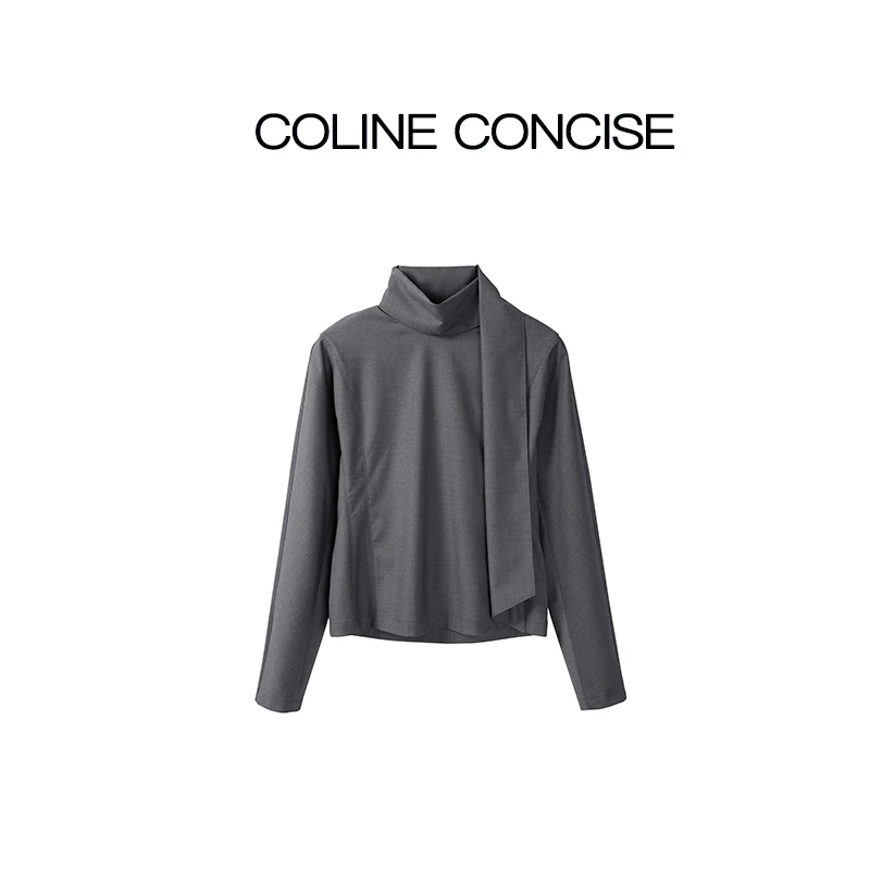 COLINE CONCISE 飘带设计正反两穿衬衫高级感显瘦衬衣25秋季88208