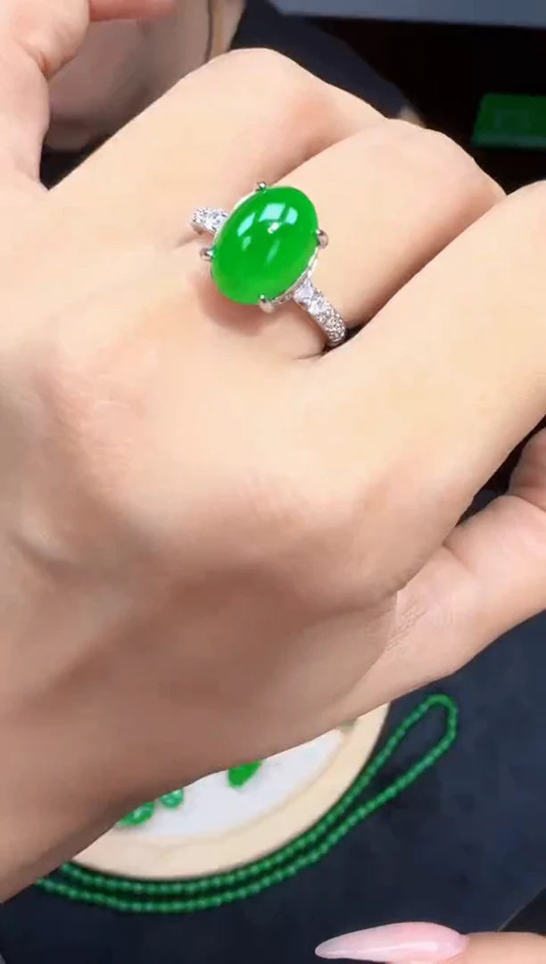 未镶嵌定制翡翠翡翠戒指117