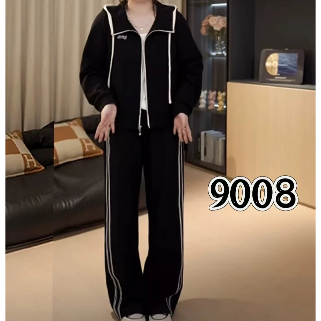 休息运动套装9008春秋显瘦洋气时尚百搭潮流气质饕餮服饰大码