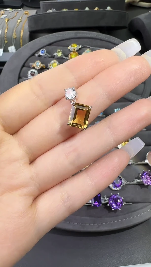 吊坠(不含链)银S925镶嵌水晶3.5ct【七天鉴赏期】