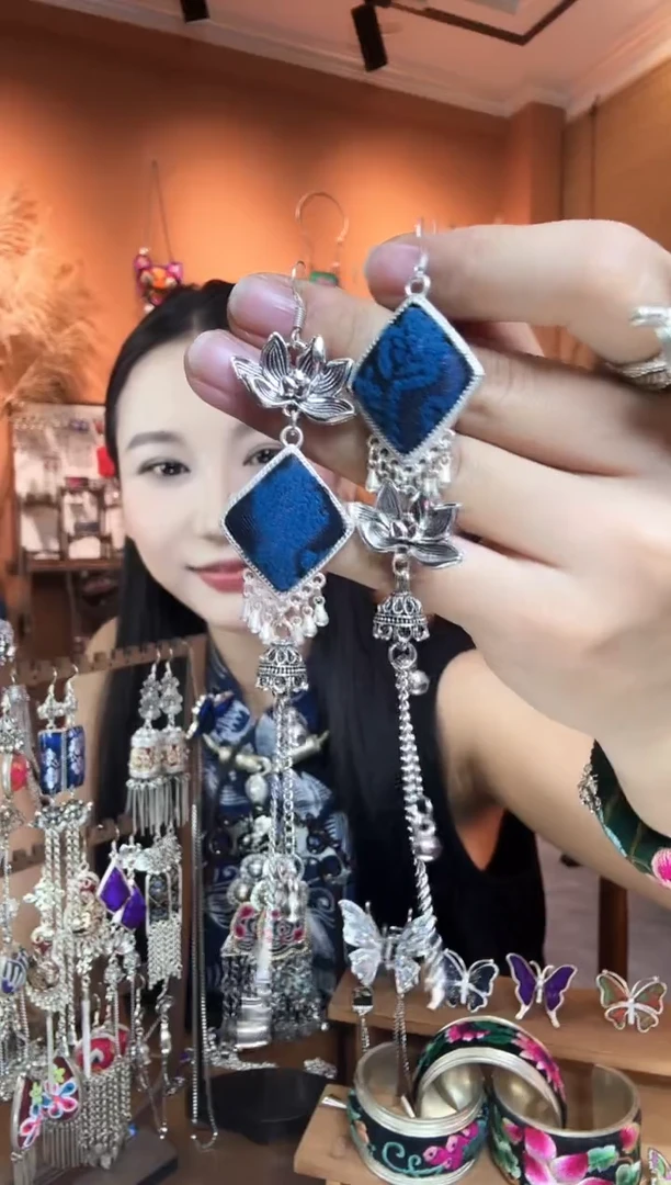 刺绣纯手工民族风耳环