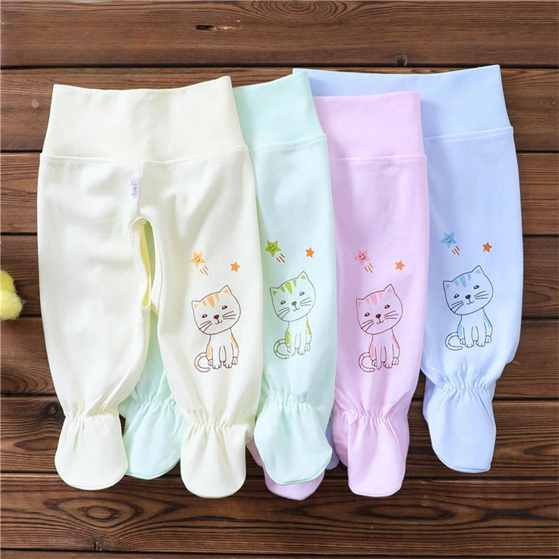 新生儿衣服开档裤子纯棉婴儿包脚裤连袜裤刚出生宝宝1连脚裤0-3月