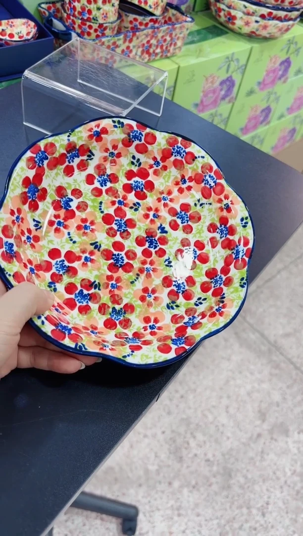 瓷碧丝粉黛-8英寸花边深盘八个装