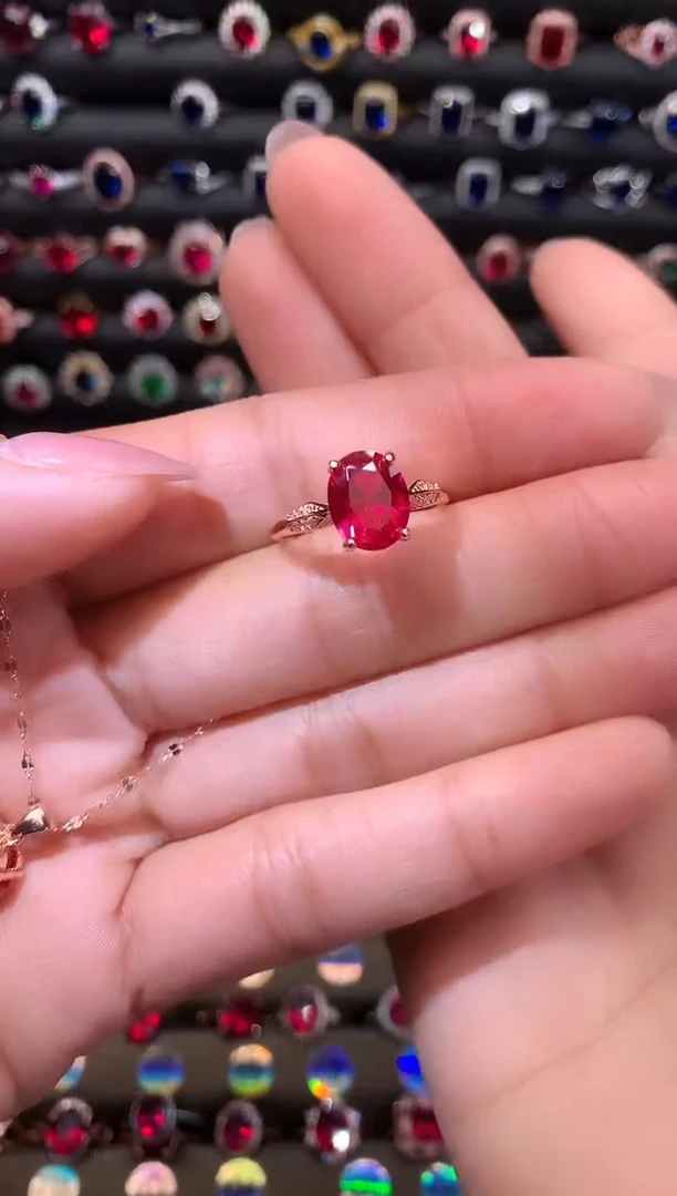 【闪购商品】红宝石戒指银S925镶嵌810