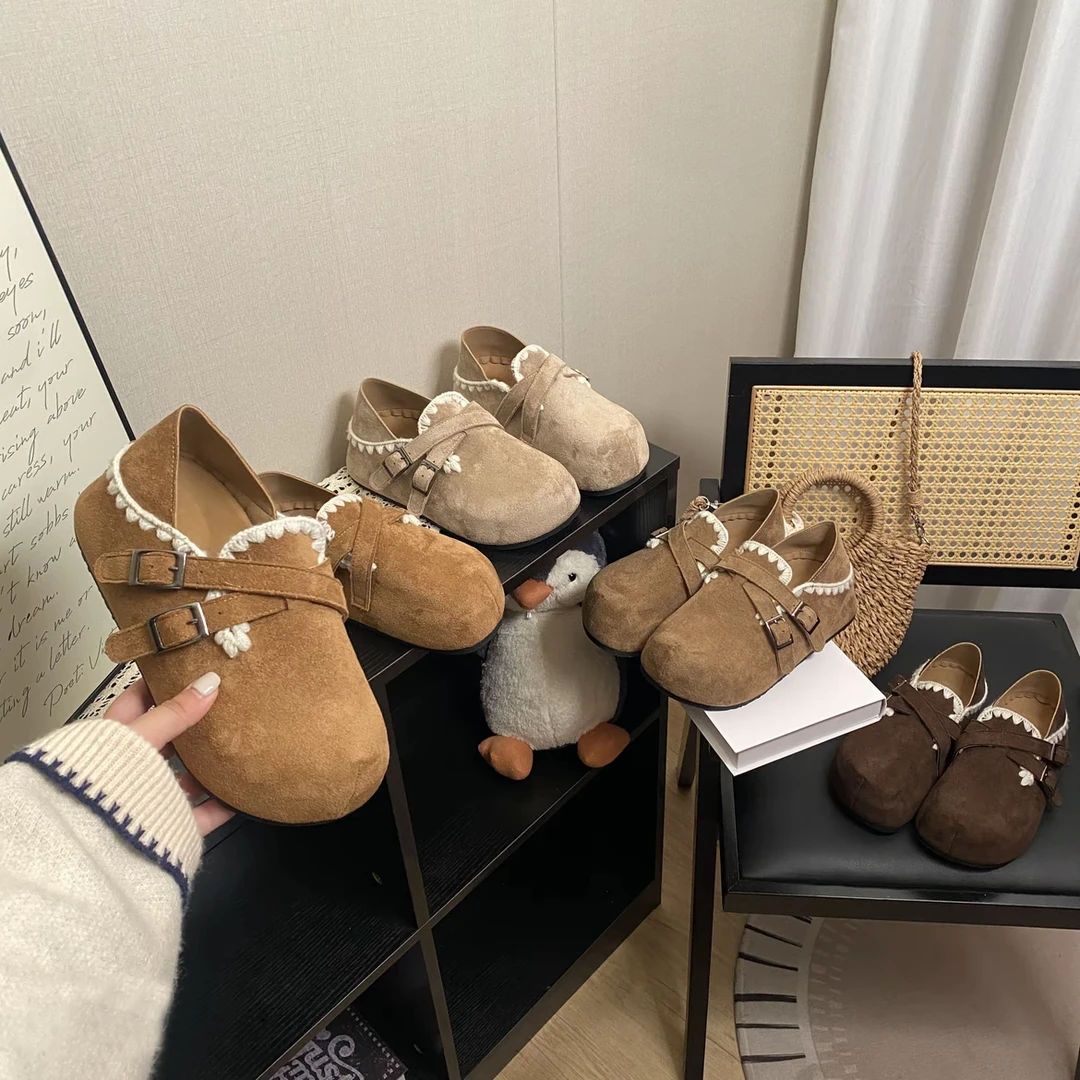 厚底增高刺绣勃肯鞋包头半拖鞋女外穿2025秋季新款超火穆勒博肯鞋