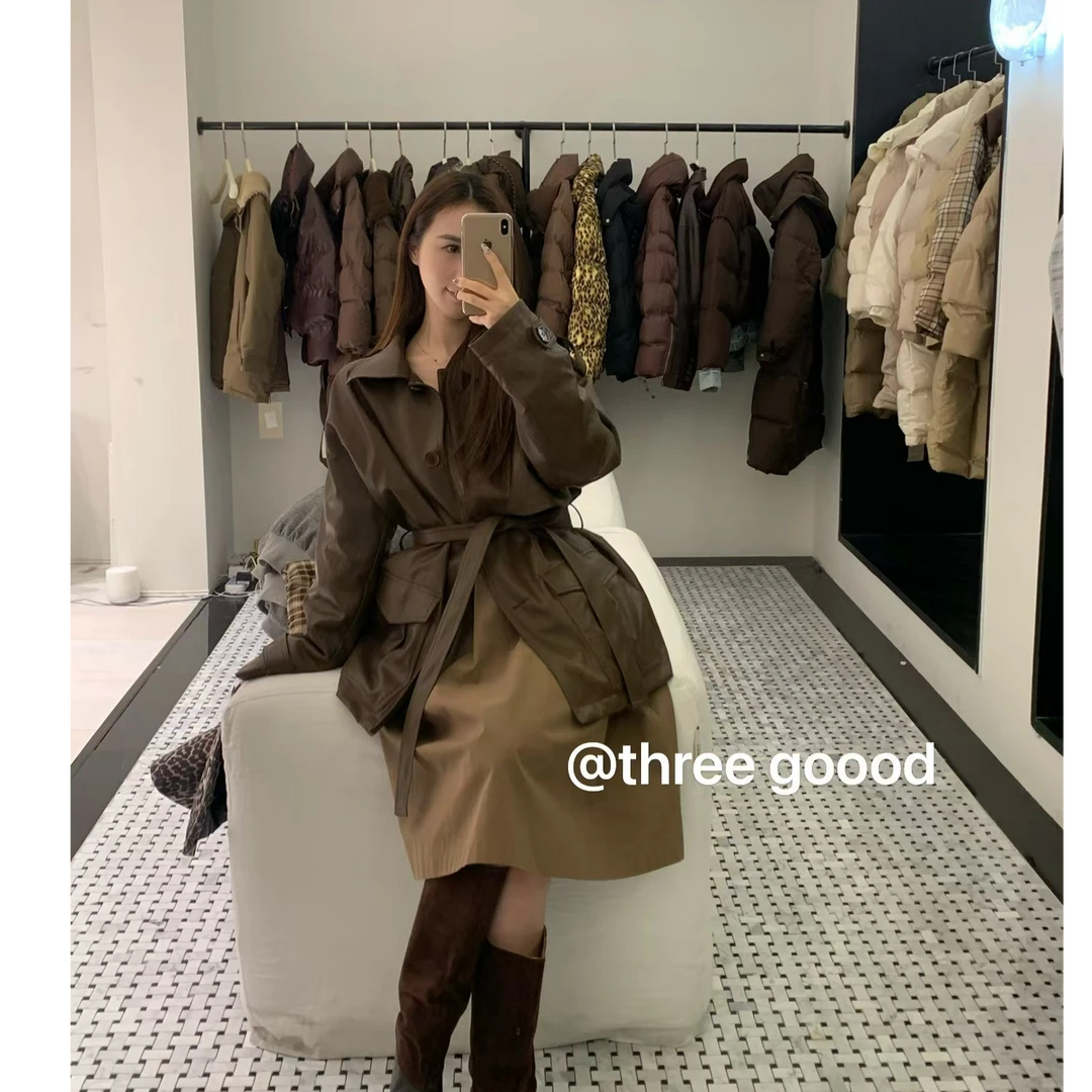 三吉-新国标90白鸭绒  皮风衣羽绒服 #PYY241006