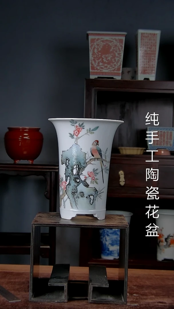 景德镇陶瓷 手工花盆