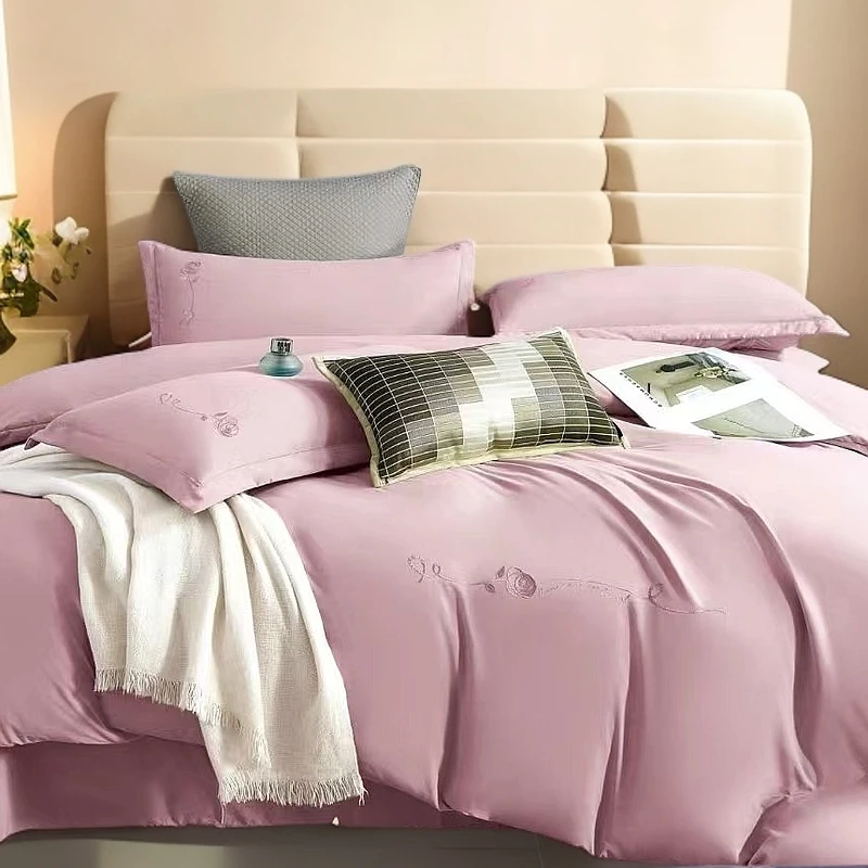 蔷薇之恋 160s云柔棉四件套高档简约绣花四件套