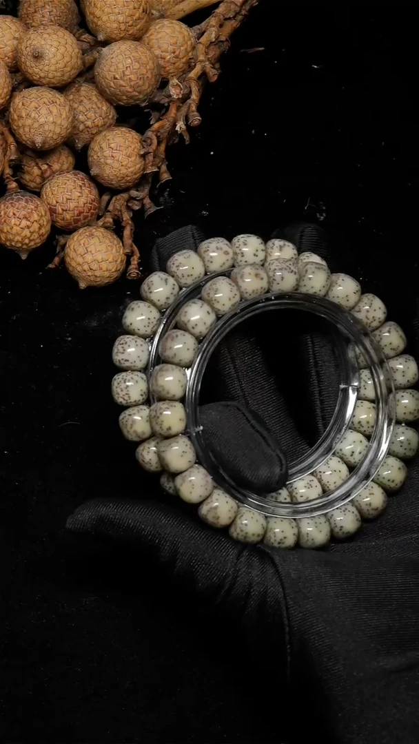 手串星月菩提10*9林玉料灰黑冰C008-3