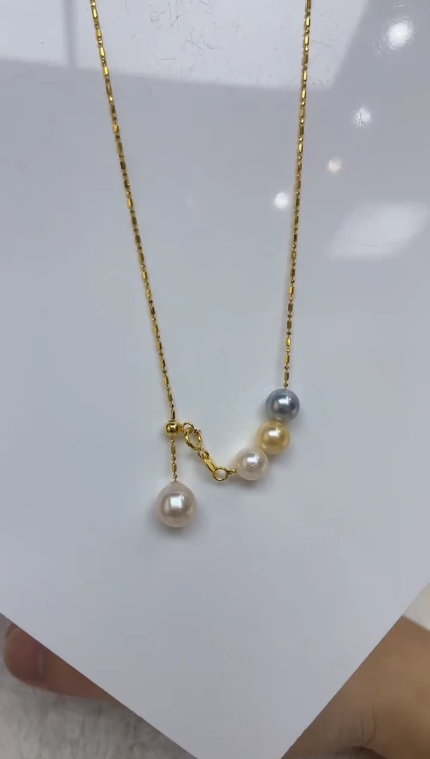 海水珍珠银S925镶嵌颈饰