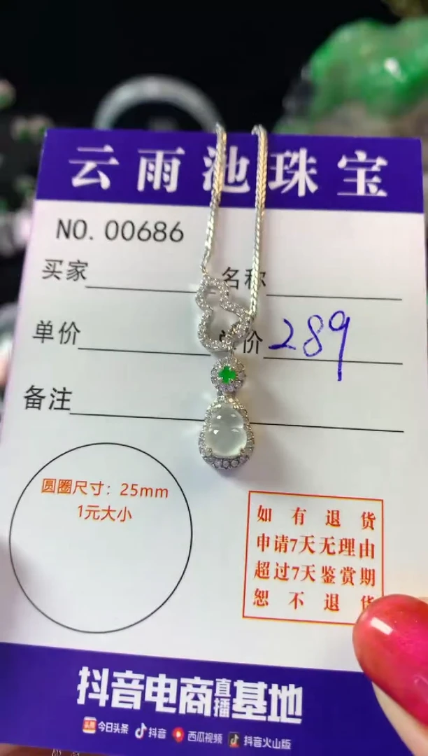 翡翠银S925镶嵌颈饰翡翠