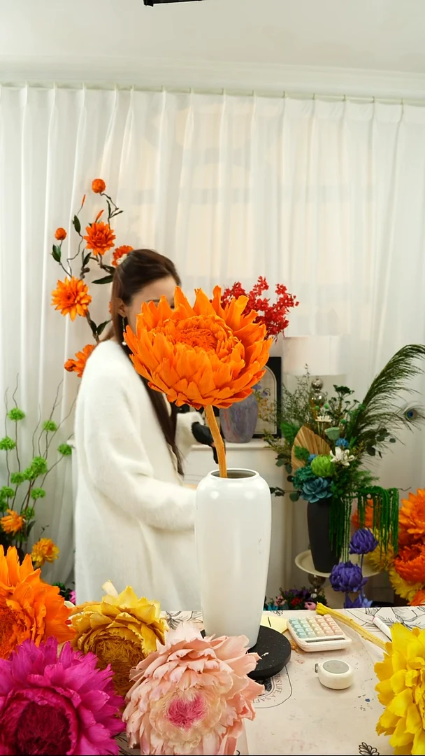 若*永生洋蓟霸王花1个头叶片微瑕【落日橙】A14