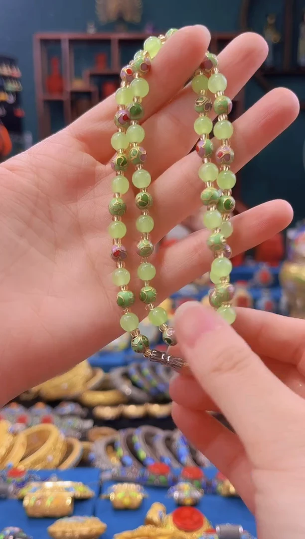 非遗景泰蓝项链 0.6 绿色