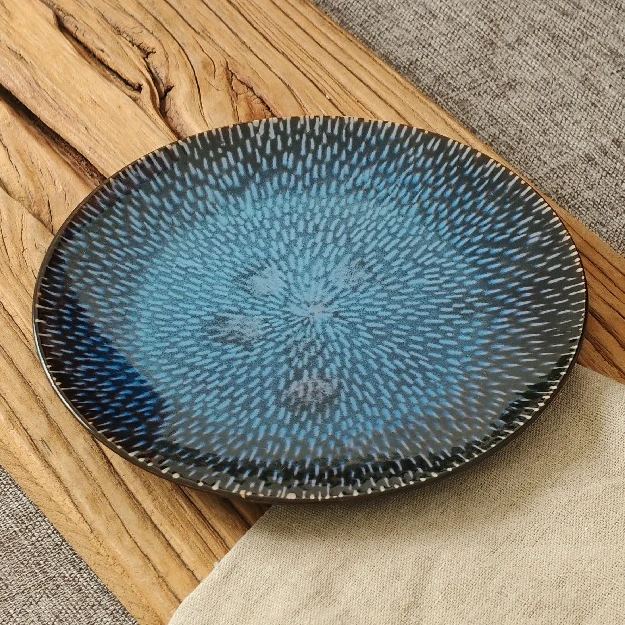 【瑕疵】陶瓷盘子釉下彩浅盘家用平盘高颜值家用餐盘H1B