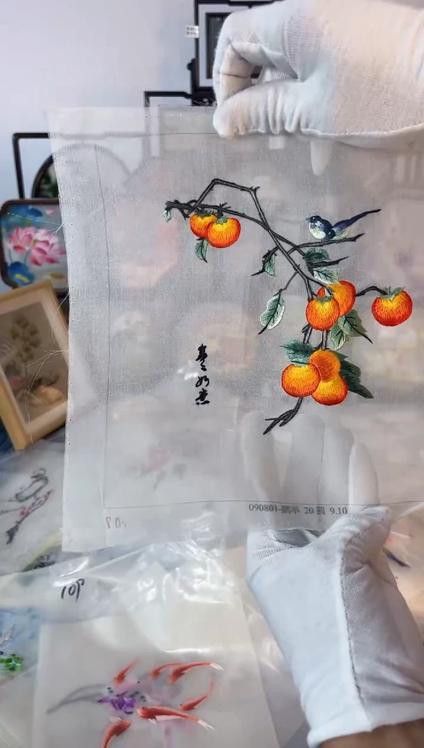 织绣纯手工苏绣双面绣绣布