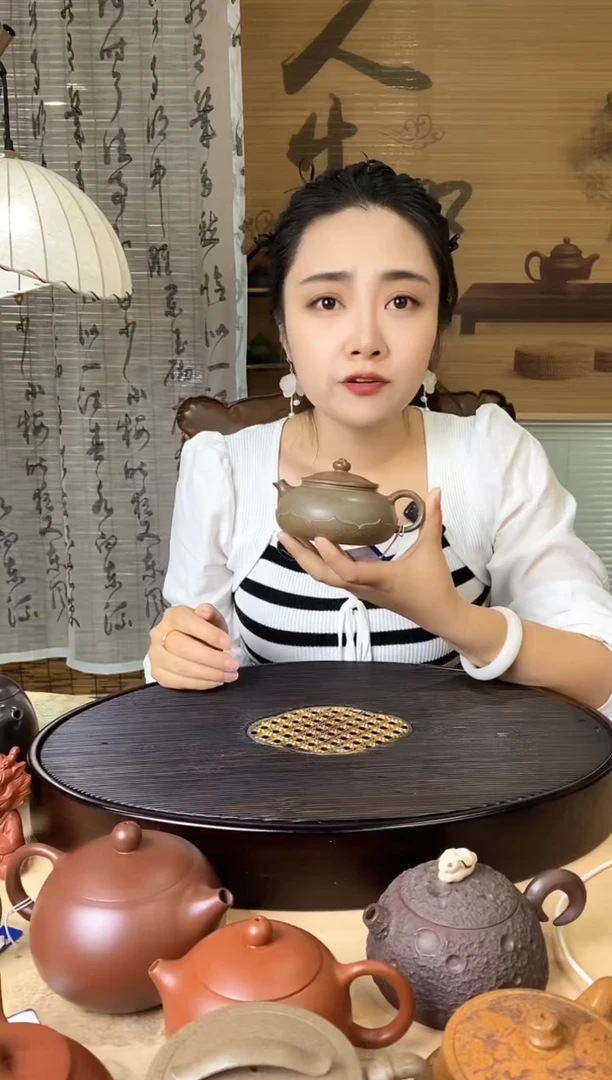 茶壶紫砂莲花寒江 龙背青柴烧 高江南