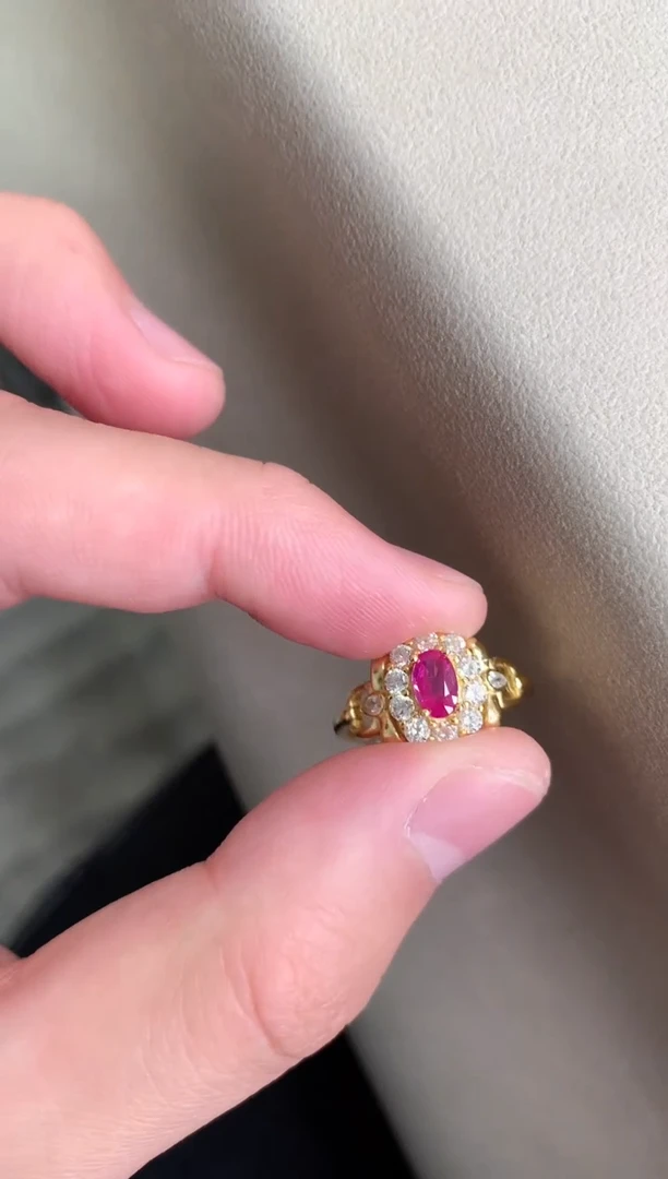 【闪购商品】红宝石戒指银S925镶嵌戒指