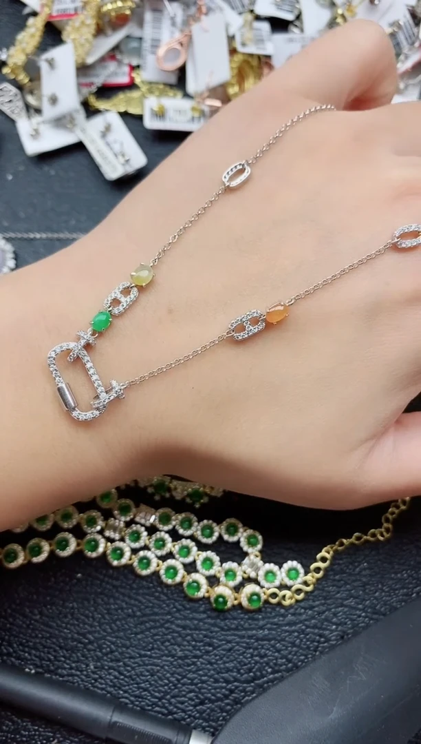 银S925镶嵌戒指翡翠1