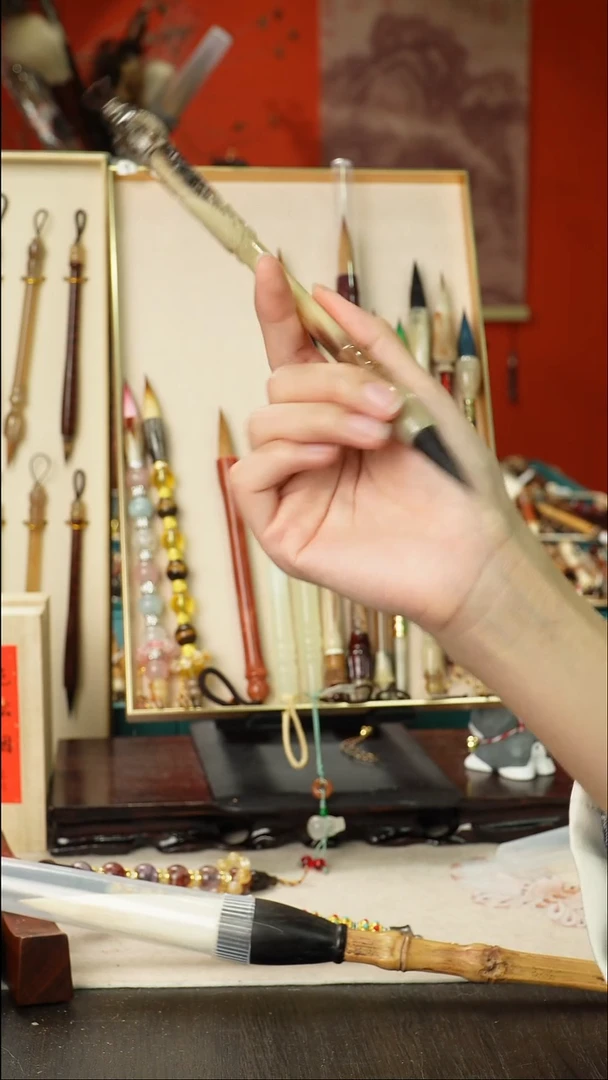 孤品高货毛笔链接 清水试笔 蘸墨不退