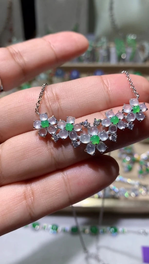 未镶嵌翡翠耳饰锁骨链