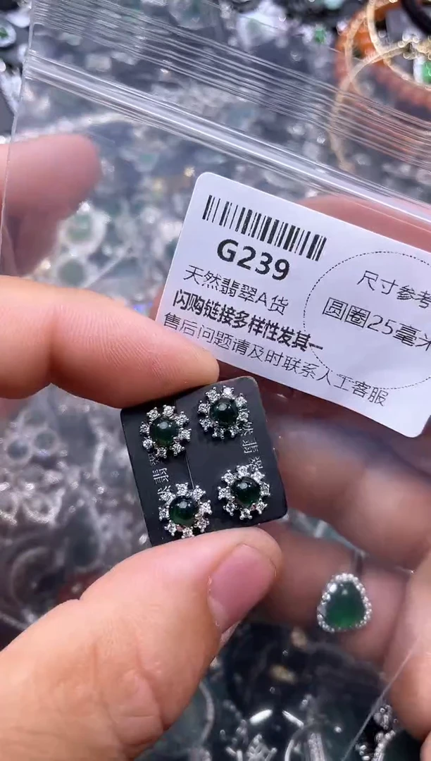 【闪购商品】翡翠颈饰未镶嵌G239耳钉 多样性发其一