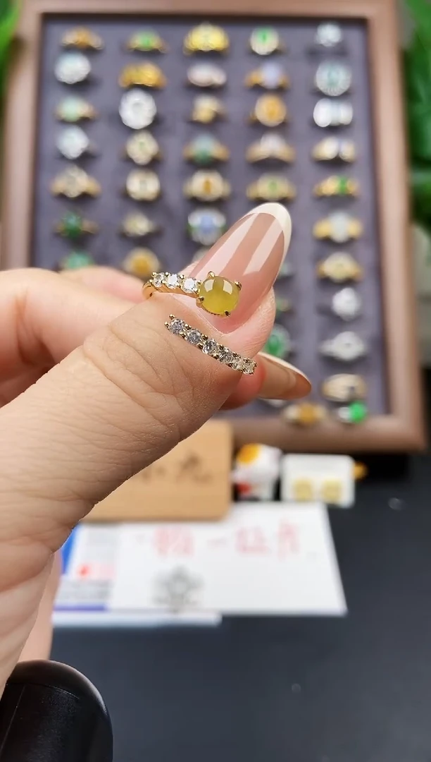 银S925镶嵌戒指翡翠12